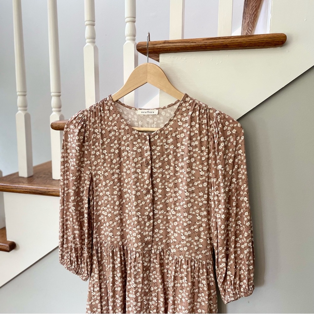 Neuflora Brown Floral Dress
